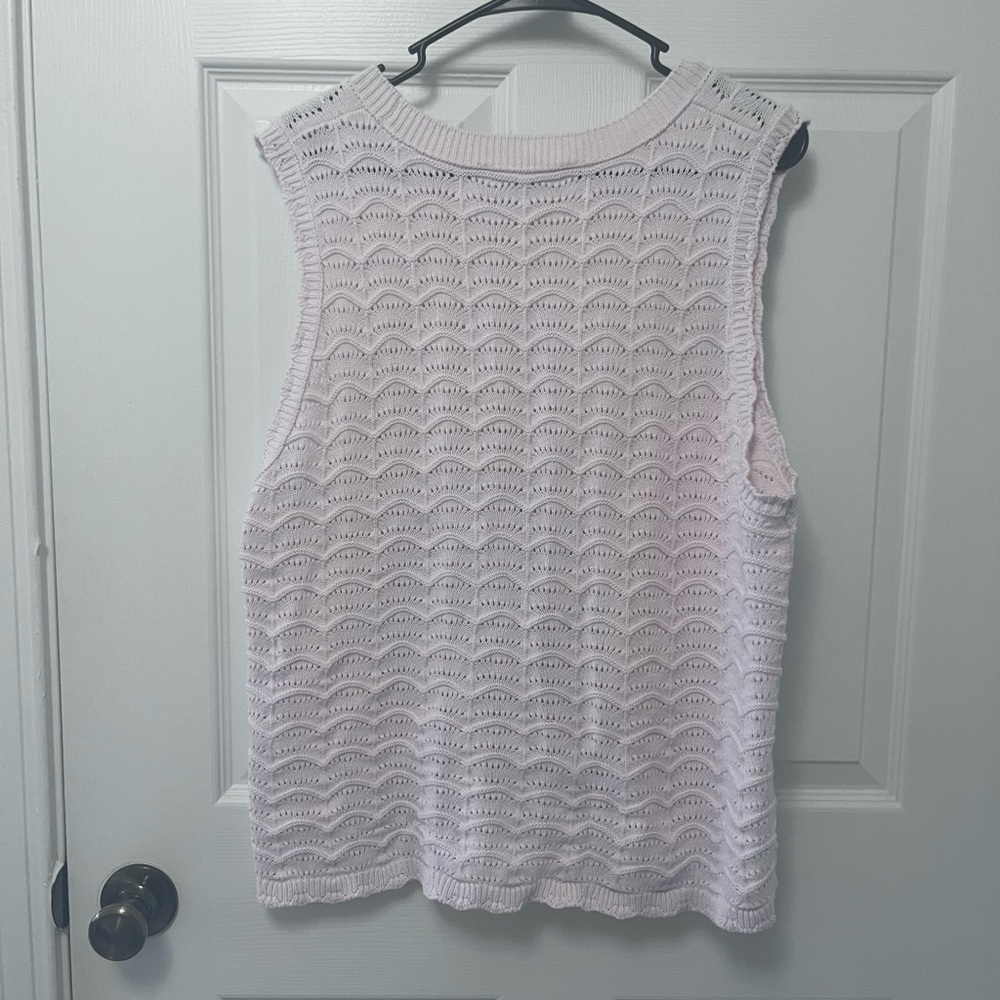LOFT Scalloped Pointelle Sweater Tank Top NWOT - Picture 6 of 10